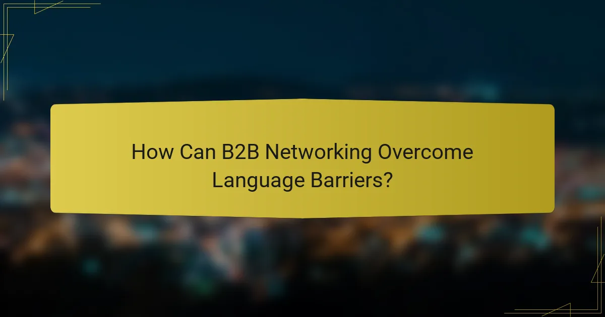 How Can B2B Networking Overcome Language Barriers?