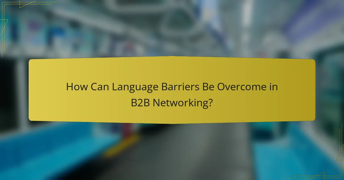 How Can Language Barriers Be Overcome in B2B Networking?