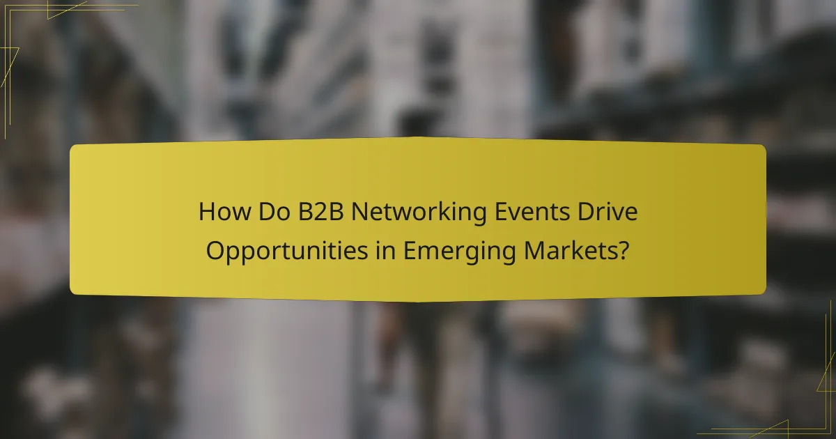 How Do B2B Networking Events Drive Opportunities in Emerging Markets?