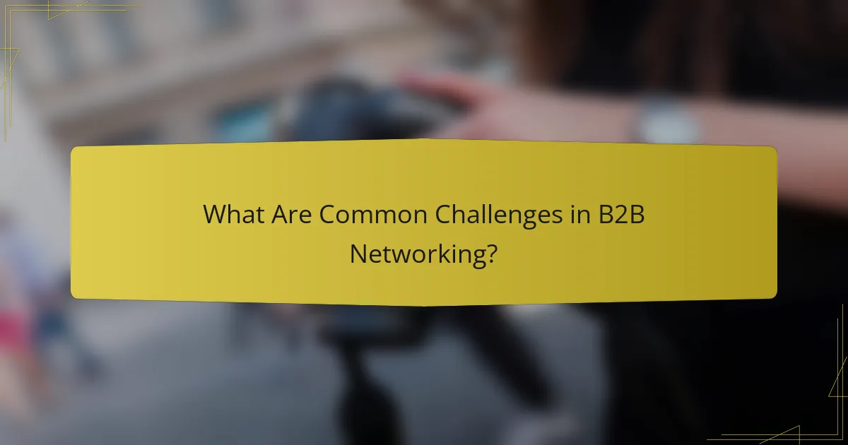What Are Common Challenges in B2B Networking?