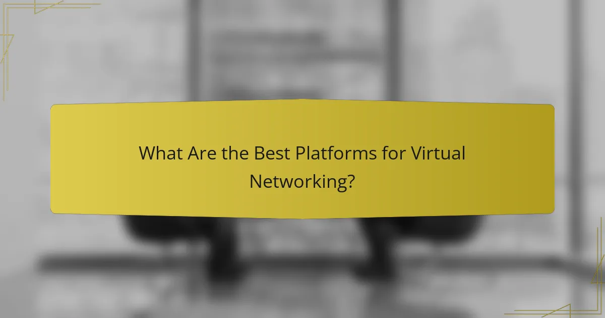 What Are the Best Platforms for Virtual Networking?