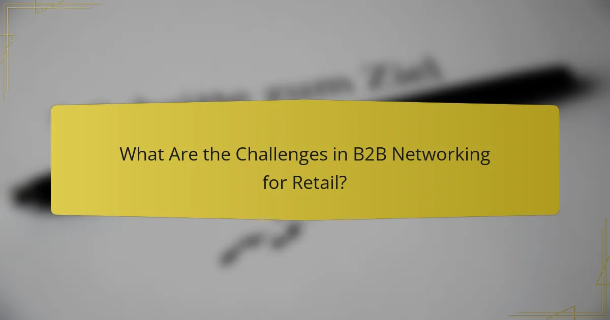 What Are the Challenges in B2B Networking for Retail?