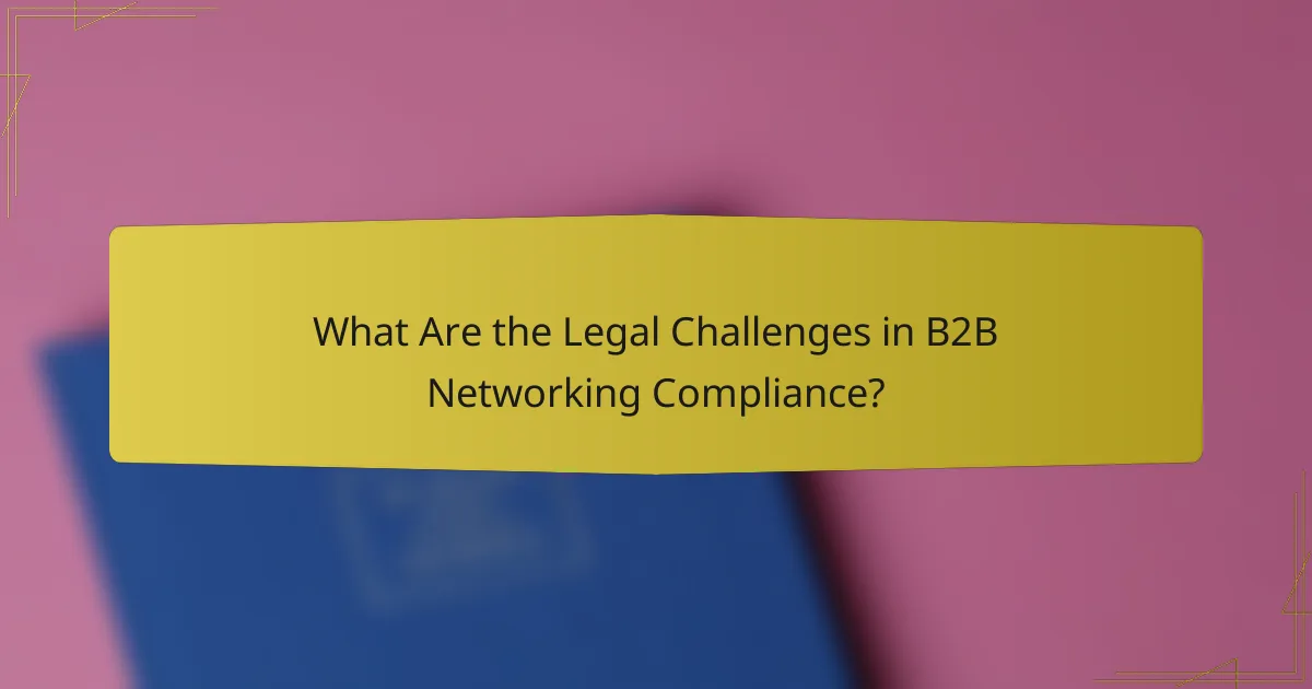 What Are the Legal Challenges in B2B Networking Compliance?
