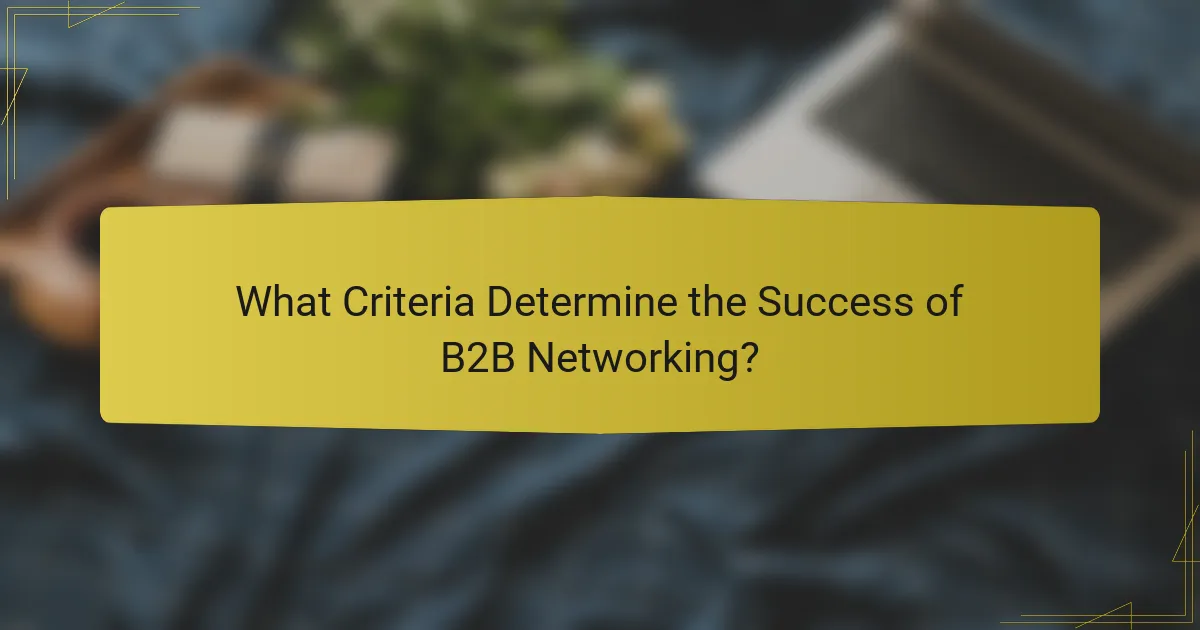 What Criteria Determine the Success of B2B Networking?