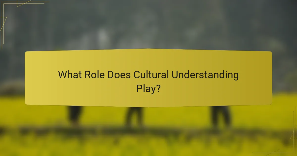 What Role Does Cultural Understanding Play?